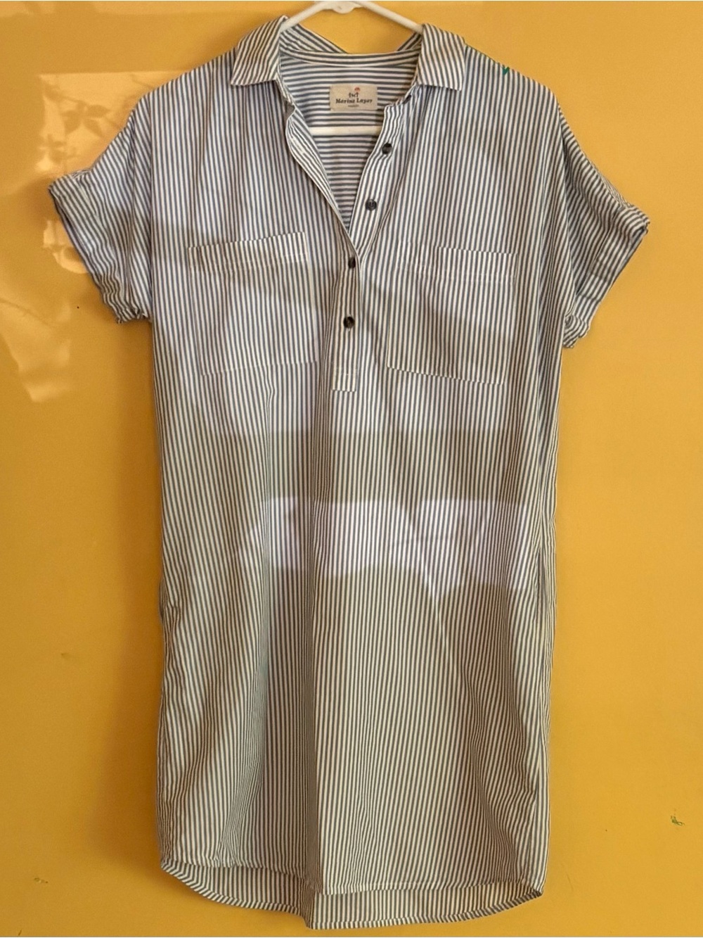 Marine Layer Striped Short Sleeve Shirt Dress. Medium